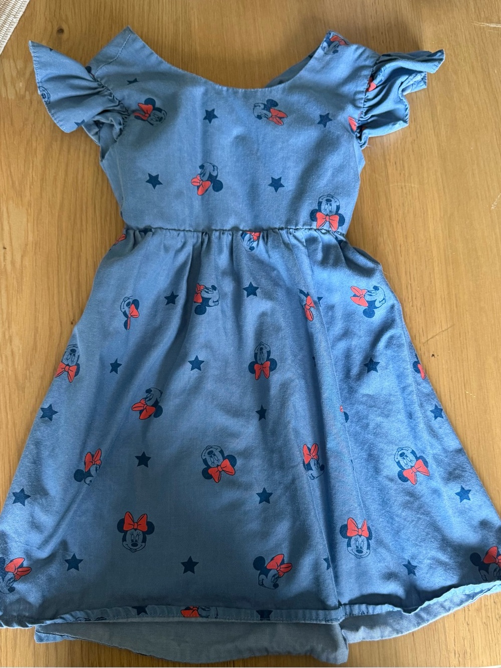 Disney Blue Minnie Mouse Bow Print Casual Dress